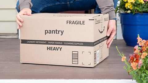a person sitting in a box